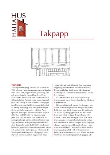 Takpapp - Hålla hus