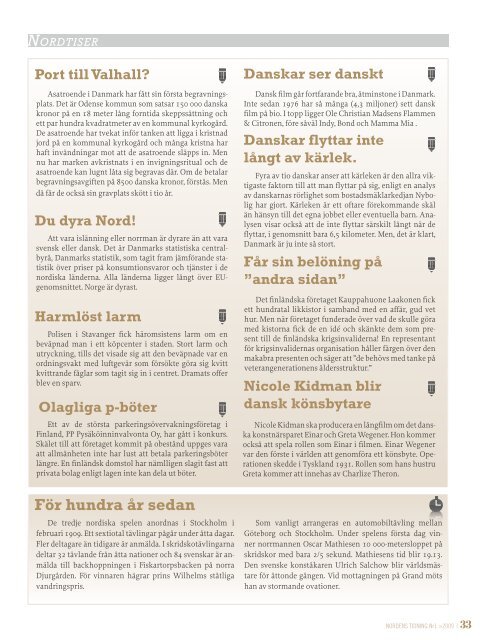 Nordens Tidning nr 1 2009 - Föreningen Norden