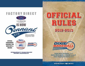 2013 DBB Rules & Regulations - Dixie Youth Baseball