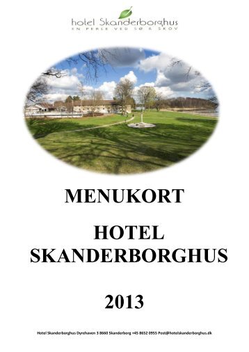 MENUKORT HOTEL SKANDERBORGHUS 2013