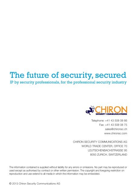 IRIS Touch Home Installation Manual - Chiron Security ...