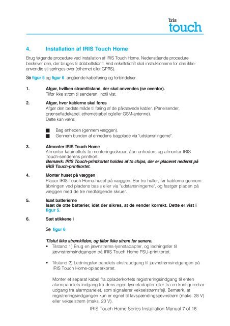 IRIS Touch Home Installation Manual - Chiron Security ...