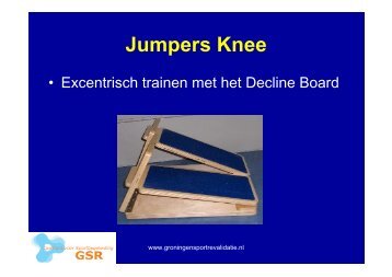 Excentrisch trainen Jumpers knee - Groningen Sport Revalidatie