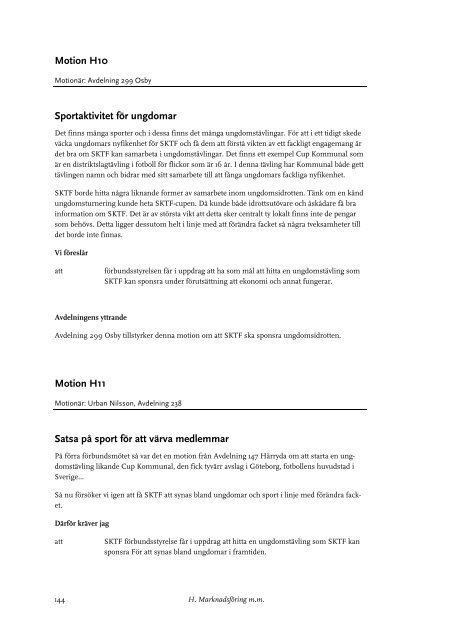 Motioner samt förbundsstyrelsens yttranden - Vision