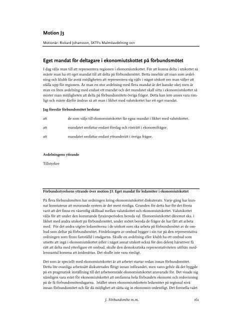 Motioner samt förbundsstyrelsens yttranden - Vision