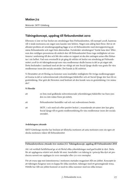 Motioner samt förbundsstyrelsens yttranden - Vision