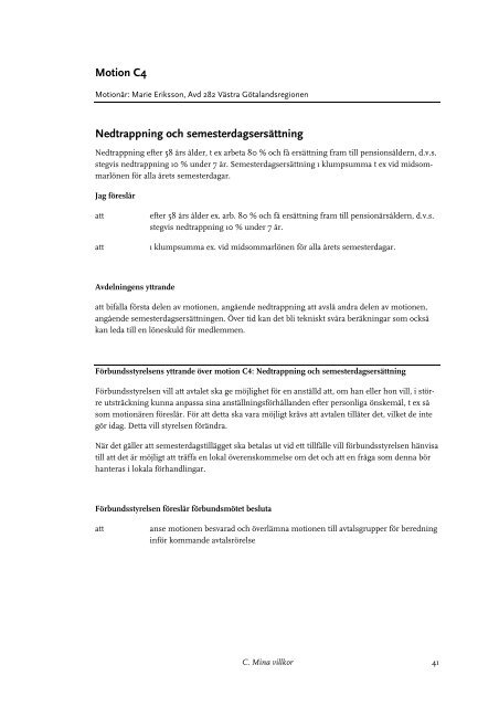 Motioner samt förbundsstyrelsens yttranden - Vision