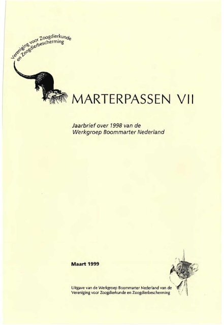 MARTERPASSEN VII - Nieuw in de Zoogdierwinkel