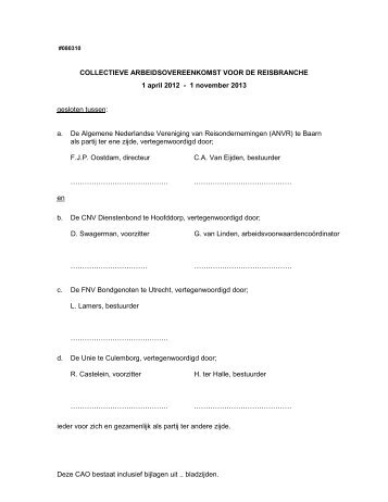 Reisbranche CAO 12-13 - FNV Bondgenoten