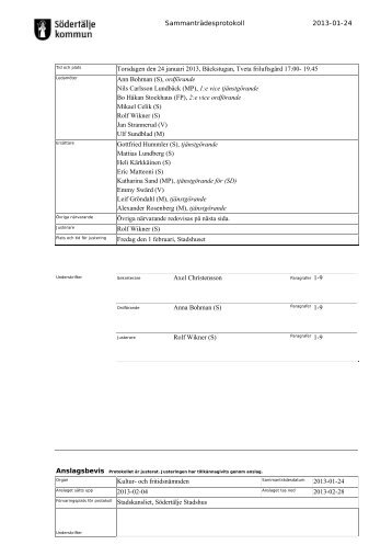 KFN 2013-01-24 Protokoll.pdf - Södertälje kommun