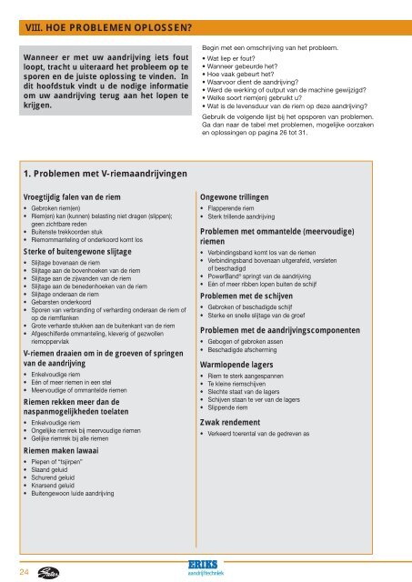 8. Hoe problemen oplossen - ERIKS Aandrijftechniek