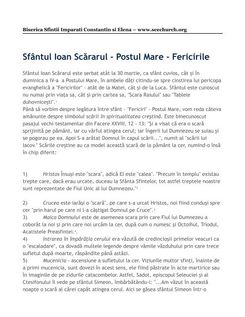 Sfântul Ioan Scărarul - Postul Mare - Fericirile - Biserica Ortodoxă ...