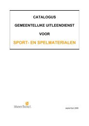 Catalogus van sport- en spelmaterialen - Meerhout