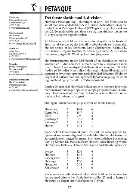 Hornbæk Idrætsforening Informerer - TIL 3100.DK