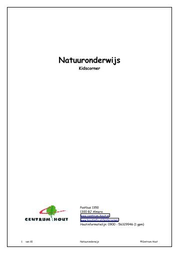 Natuuronderwijs - Houtinfo.nl