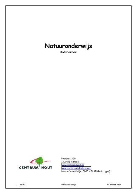 Natuuronderwijs - Houtinfo.nl