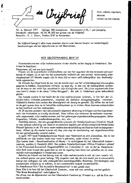 Vrijbrief 6 - Libertarian.nl