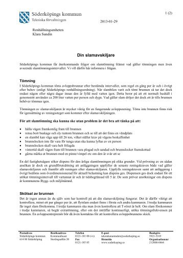 Information om slamtömning - Söderköpings kommun