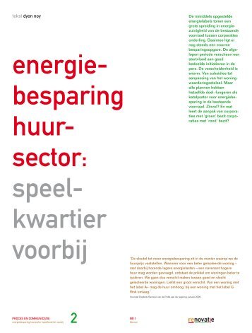 Energiebesparing huursector: speelkwartier voorbij - Atriensis