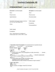 Kontrakt för andrahandsuthyrning - Umehem