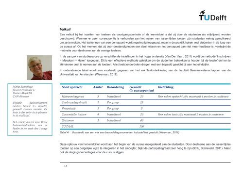TU Delft - Ontwikkelingen in de Delftse Toetspraktijk - CAN