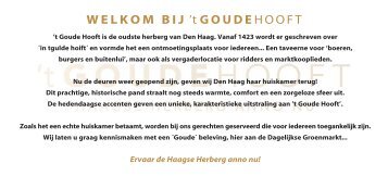 WELKOM BIJ 't GOUDE HOOFT