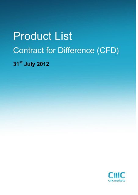 Product list Sweden 2012-07-31.xlsx - CMC Markets
