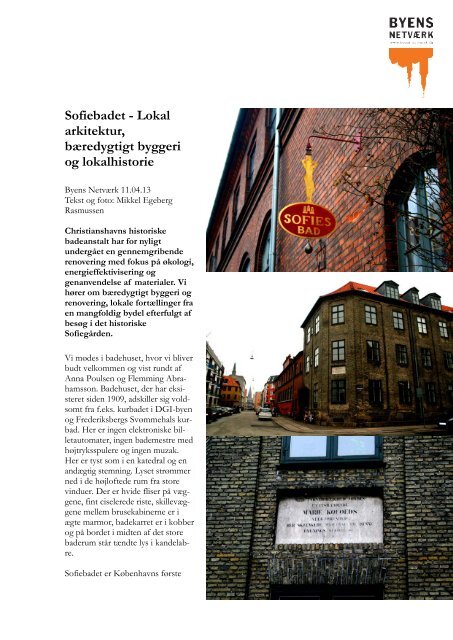 Sofiebadet - Lokal arkitektur, bæredygtigt byggeri ... - Byens Netværk