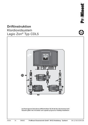 Klordioxidsystem Legio Zon CDL5 - ProMinent