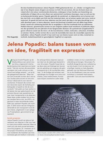 Jelena Popadic: balans tussen vorm en idee, fragiliteit ... - Modern glas