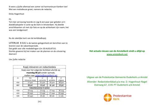 lees verder - Amstelkerk