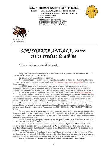 Scrisoare apicultori - deHALO.ro