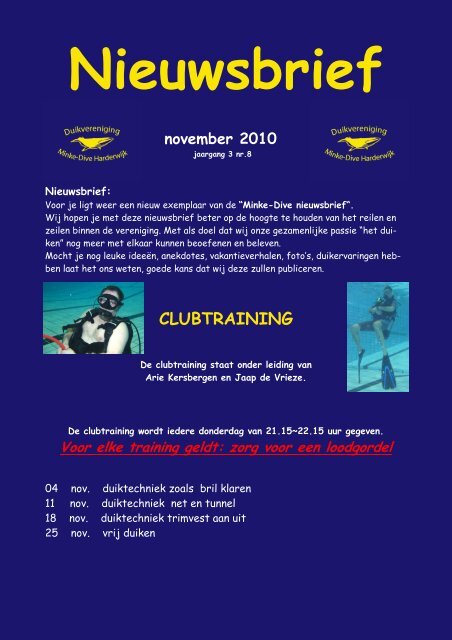 November-2010 - Duikvereniging Minke-Dive