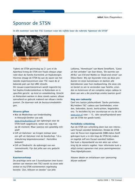 Herfst 2008 - Stichting Tubereuze Sclerosis Nederland