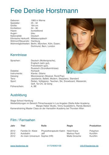 Meine Vita als PDF - Fee Denise Horstmann
