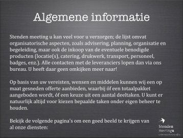 Algemene informatie - Stenden meeting u