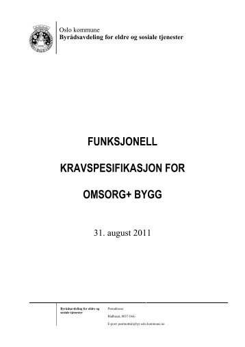 Funksjonell kravspesifikasjonen for Omsorg+