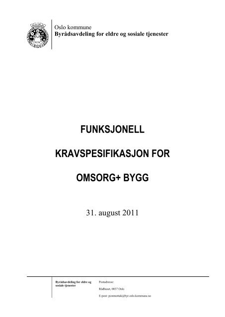 Funksjonell kravspesifikasjonen for Omsorg+