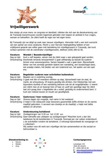 Vacatures vrijwilligers Ewoud - Vecht en IJssel