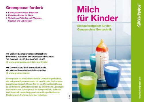 Milch für Kinder - Greenpeace Gruppen in Deutschland