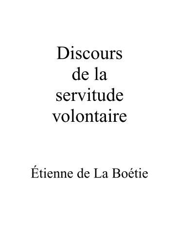 Discours de la servitude volontaire - Singulier.eu