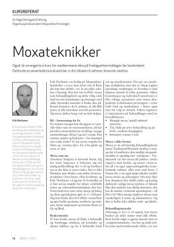 Kursreferat: Moxakurs - Akupunkturforeningen