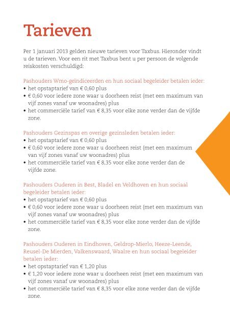 Download Tariefkaart Eindhoven en omstreken - Taxbus