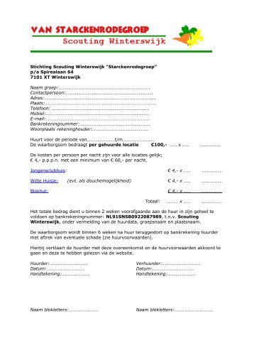 Verhuurovereenkomst - Scouting Winterswijk