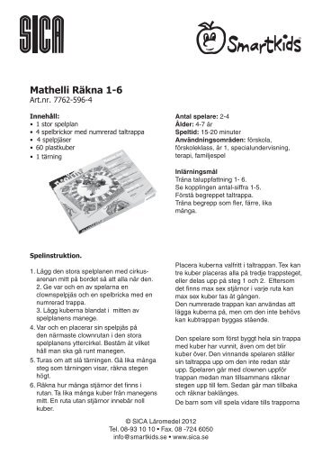 596-4 Mathelli Räkna 1-6 - Sica Läromedel/Smartkids