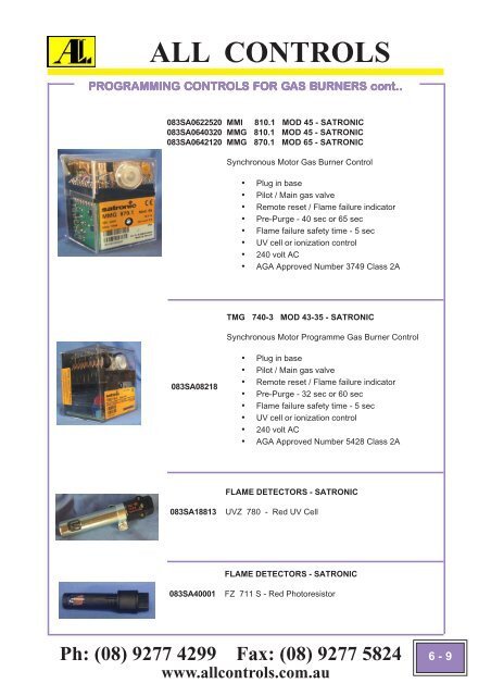 Industrial Gas Catalogue- Section 6-13 - All Controls