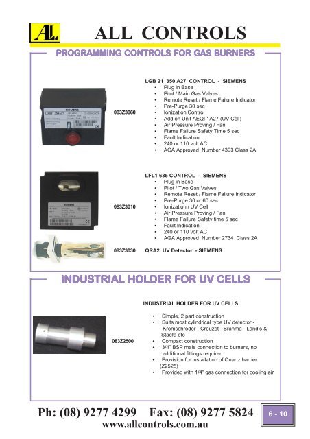 Industrial Gas Catalogue- Section 6-13 - All Controls