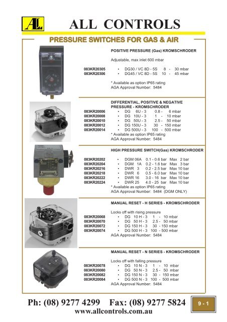 Industrial Gas Catalogue- Section 6-13 - All Controls