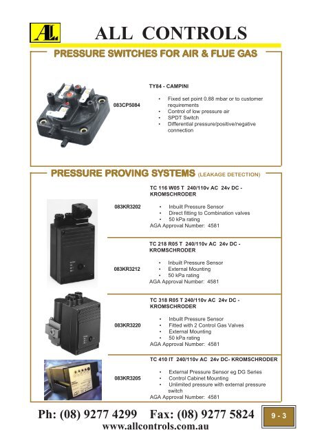 Industrial Gas Catalogue- Section 6-13 - All Controls