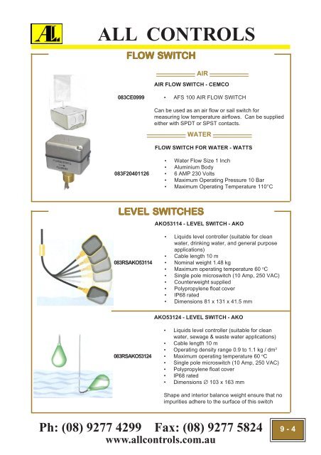 Industrial Gas Catalogue- Section 6-13 - All Controls